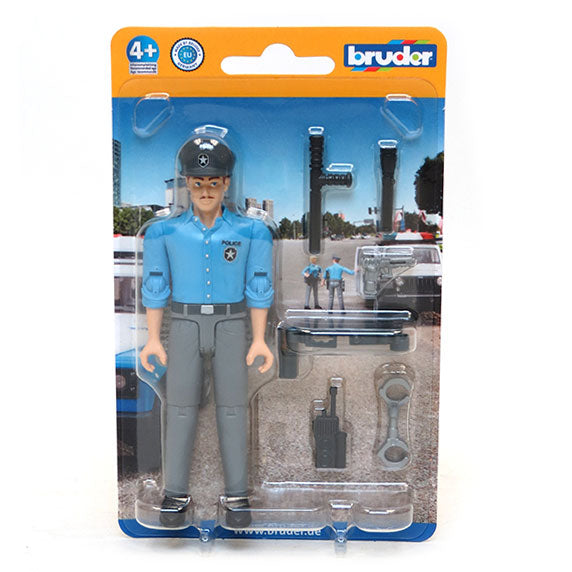 Policeman Light Skin with  Accessories (positionable) by Bruder