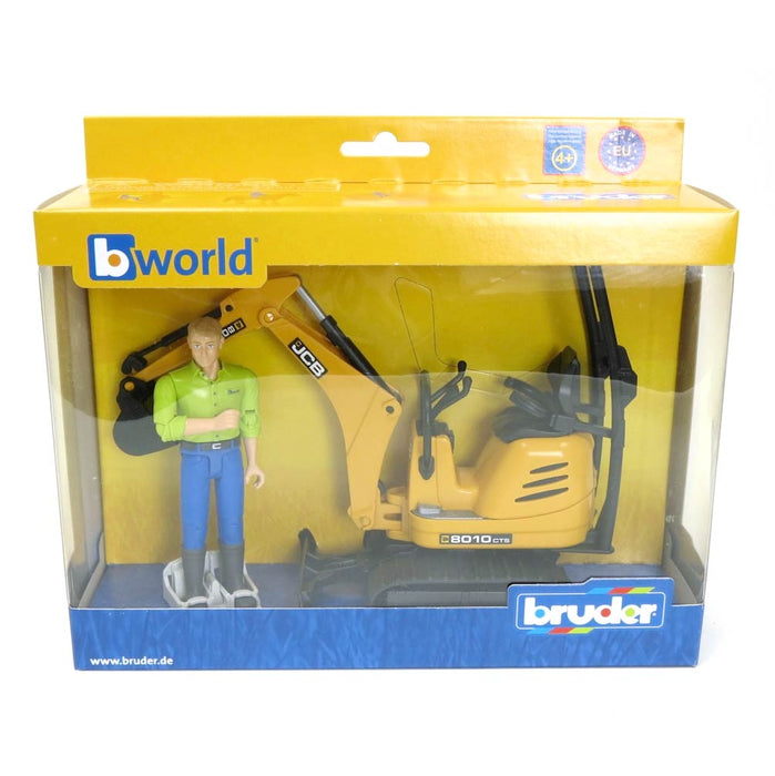 1/16 JCB 8010 CTS Mini Excavator w/ Construction Worker by Bruder