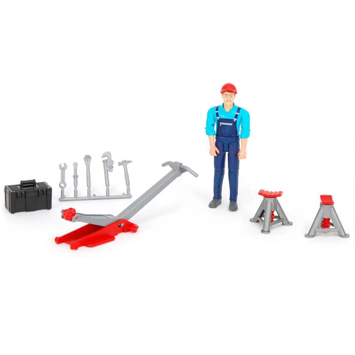 1/16 Bruder Garage/Shop Worker with Jack stands, Jack and Toolbox