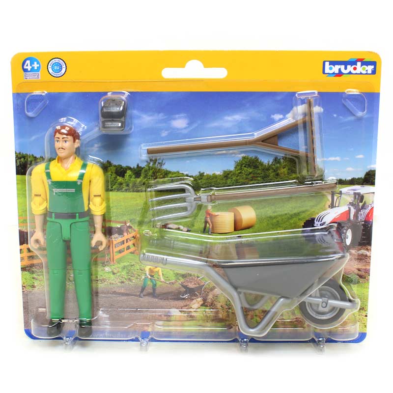 1/16 Figure Set with Farmer and Accessories by Bruder