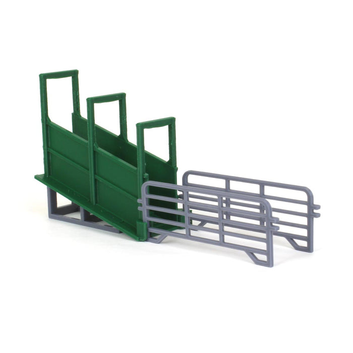 1/64 Green Cattle Loading Chute, Semi Trailer Height, 3D Printed