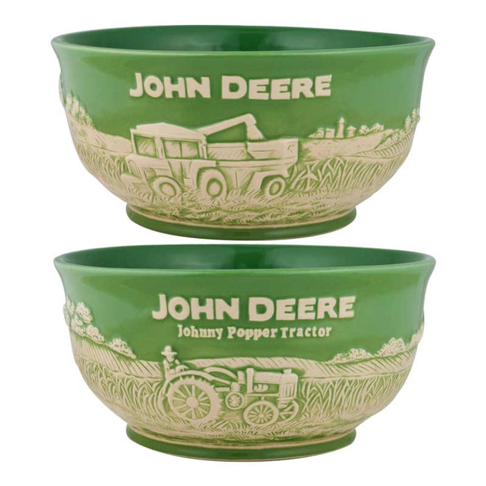 John Deere Large Raised-Relief Stoneware Bowl