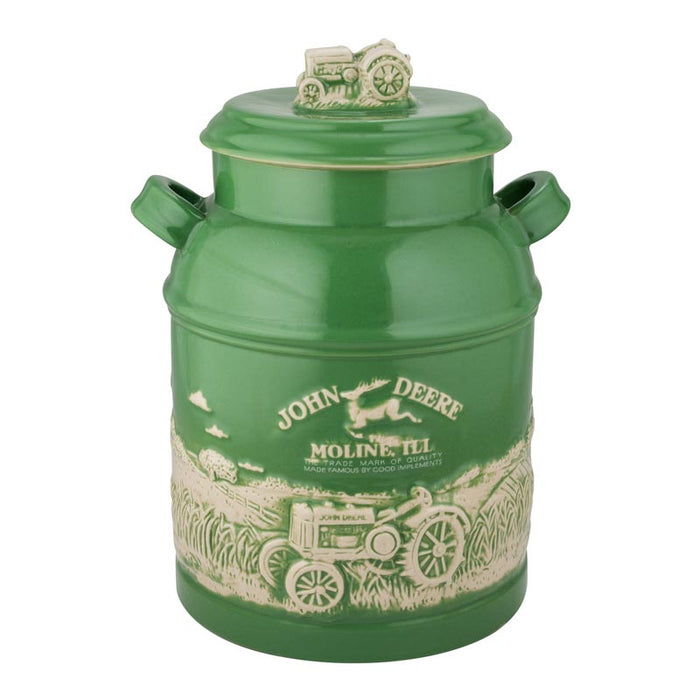 John Deere Raised-Relief Milk Can Cookie Jar