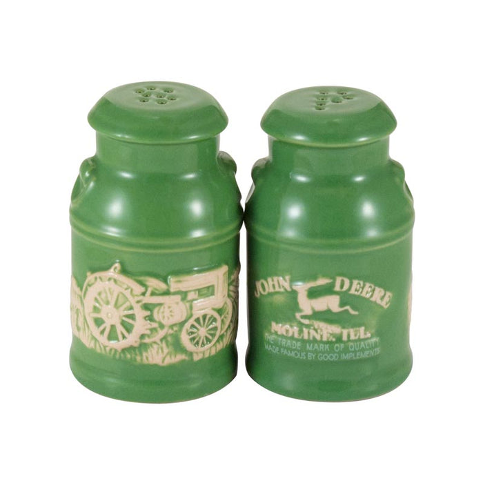 John Deere Raised-Relief Milk Can Salt & Pepper Set