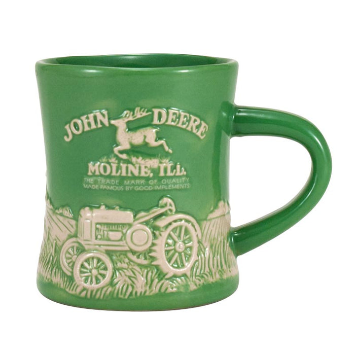 John Deere Raised-Relief 'Steel Wheels' Diner Mug