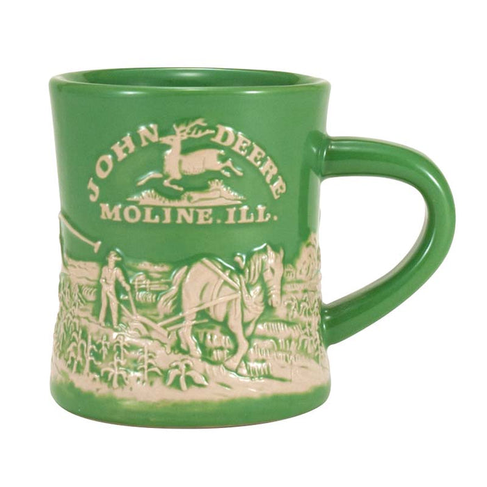 John Deere Raised-Relief 'Horse & Plow' Diner Mug