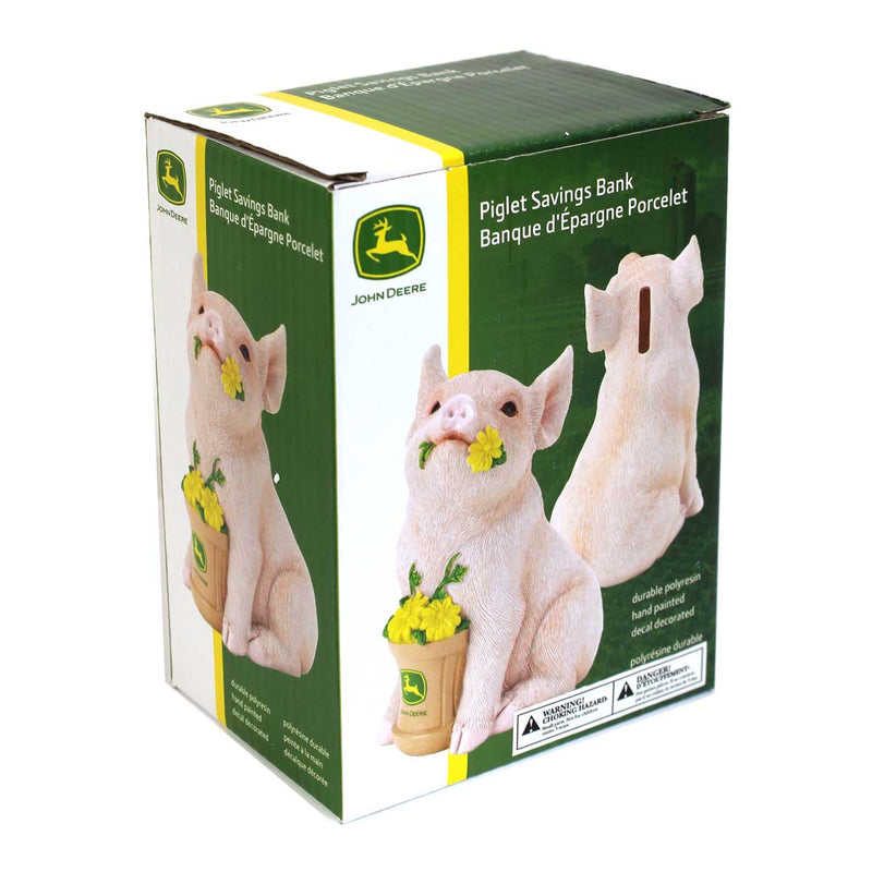 John Deere Polyresin Pink Piglet Bank