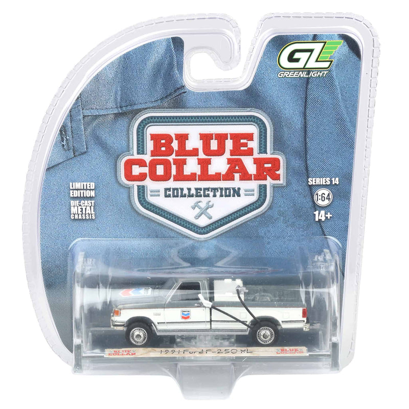 Raw Chase Unit ~ 1/64 1991 Ford F-250 XL, Chevron, Blue Collar Collection Series 14