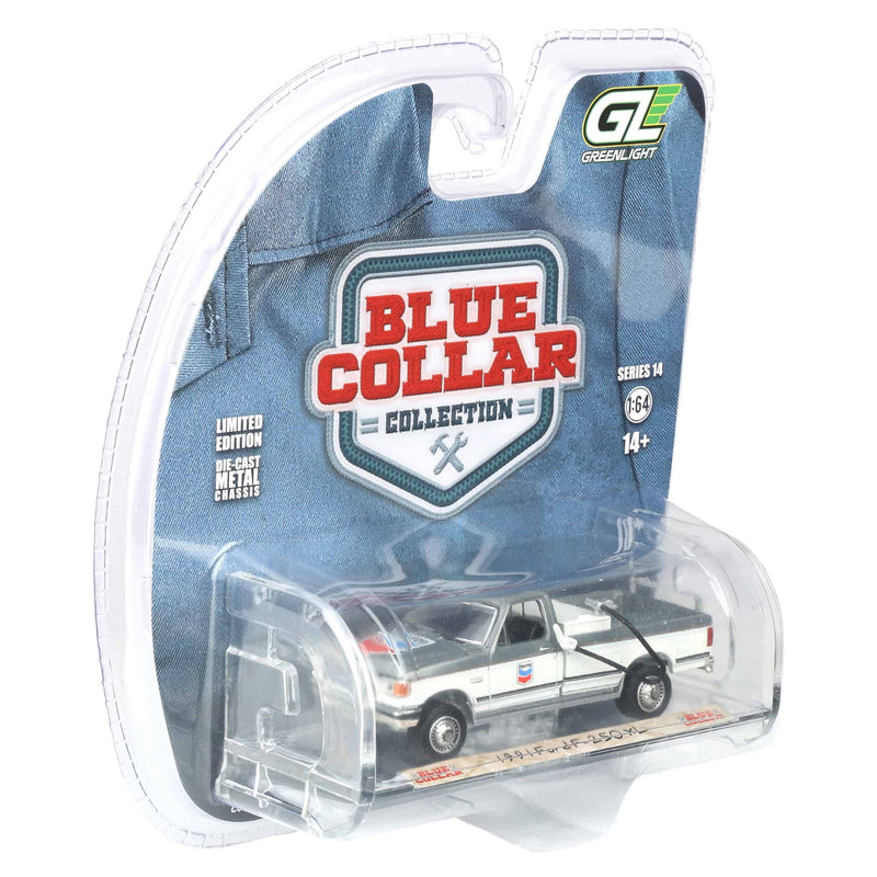 Raw Chase Unit ~ 1/64 1991 Ford F-250 XL, Chevron, Blue Collar Collection Series 14