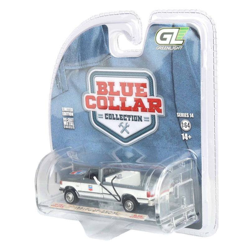 Raw Chase Unit ~ 1/64 1991 Ford F-250 XL, Chevron, Blue Collar Collection Series 14