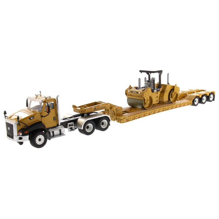 1/50 High Detail CAT CT660 Day Cab Tractor & XL 120 Low-Profile HDG Trailer with CAT CB-534D XW Vib