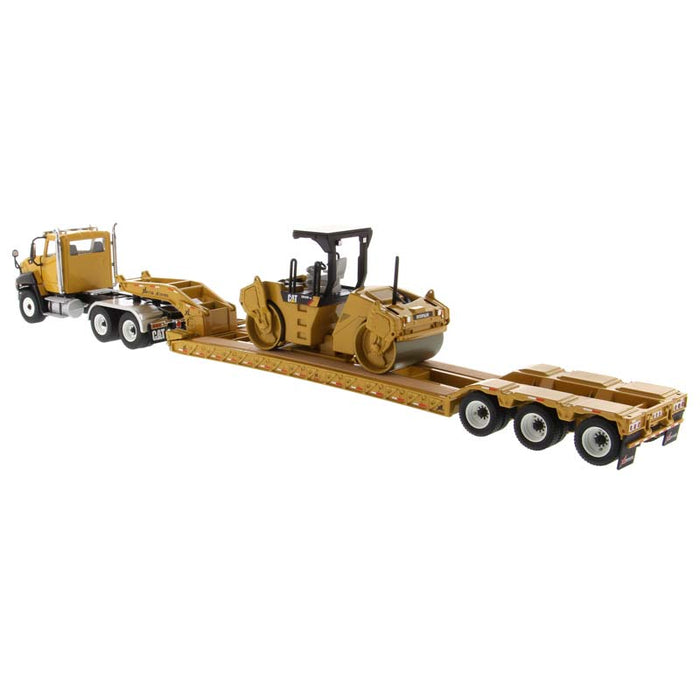 1/50 High Detail CAT CT660 Day Cab Tractor & XL 120 Low-Profile HDG Trailer with CAT CB-534D XW Vib