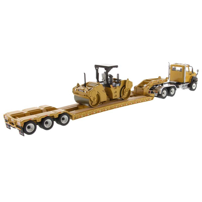 1/50 High Detail CAT CT660 Day Cab Tractor & XL 120 Low-Profile HDG Trailer with CAT CB-534D XW Vib