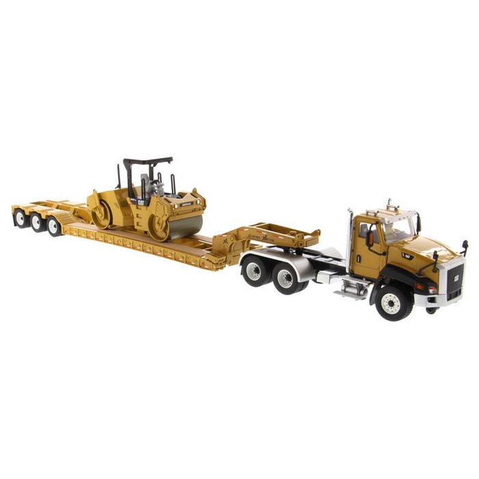 1/50 High Detail CAT CT660 Day Cab Tractor & XL 120 Low-Profile HDG Trailer with CAT CB-534D XW Vib