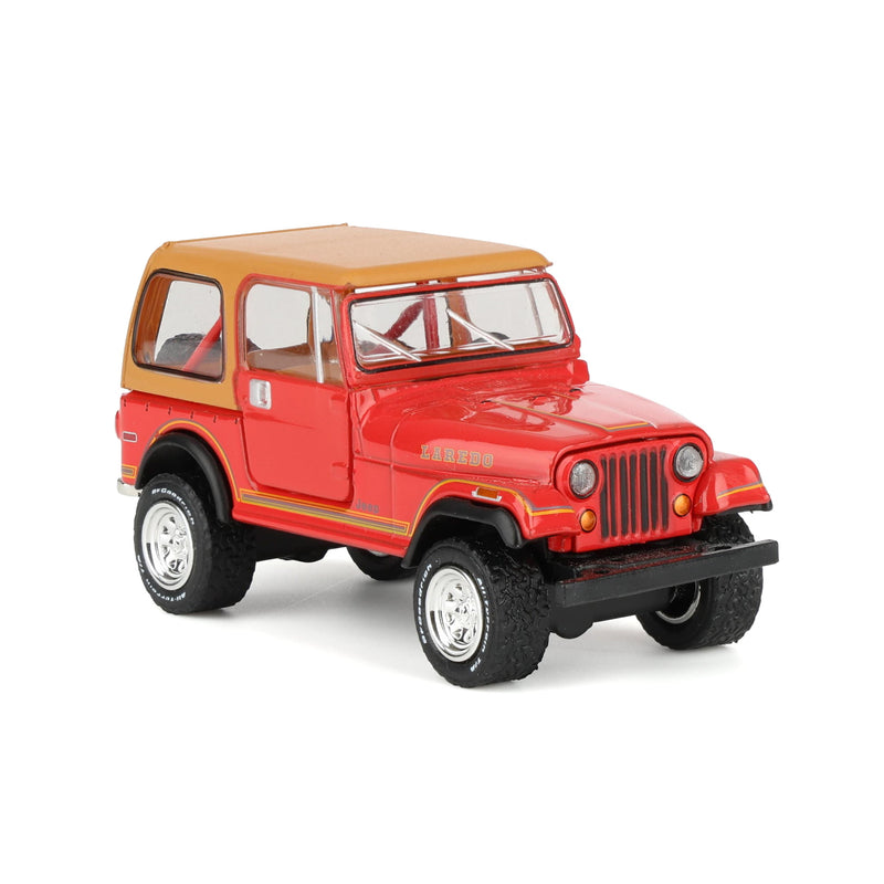 (B&D) 1/64 1980 Jeep CJ-7 Laredo, Red, All-Terrain Series 17 - Damaged Box