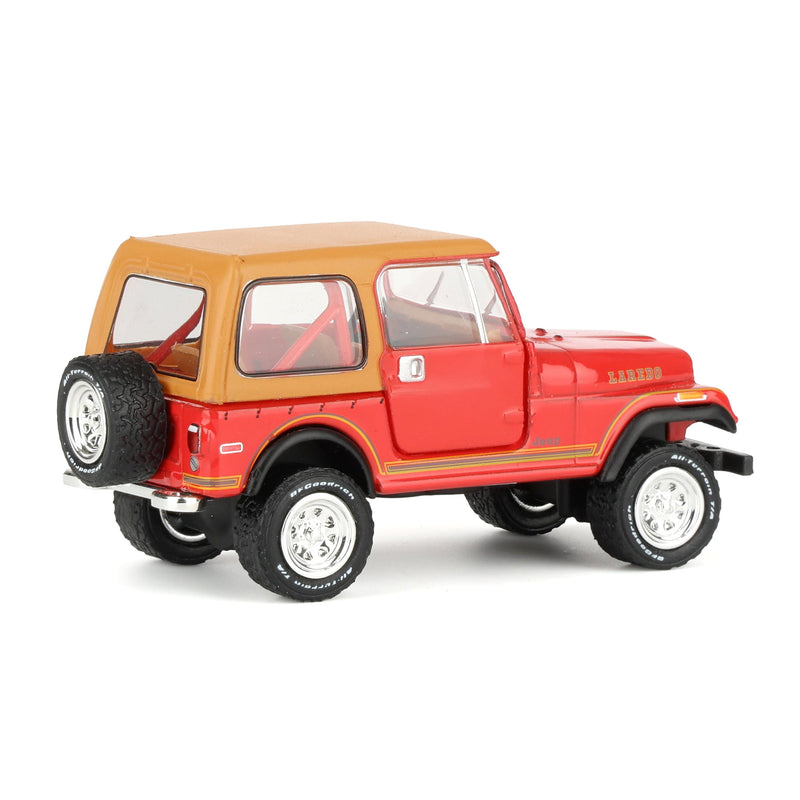 (B&D) 1/64 1980 Jeep CJ-7 Laredo, Red, All-Terrain Series 17 - Damaged Box