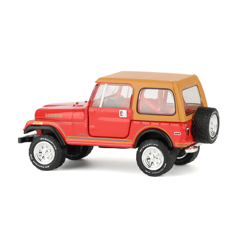 (B&D) 1/64 1980 Jeep CJ-7 Laredo, Red, All-Terrain Series 17 - Damaged Box