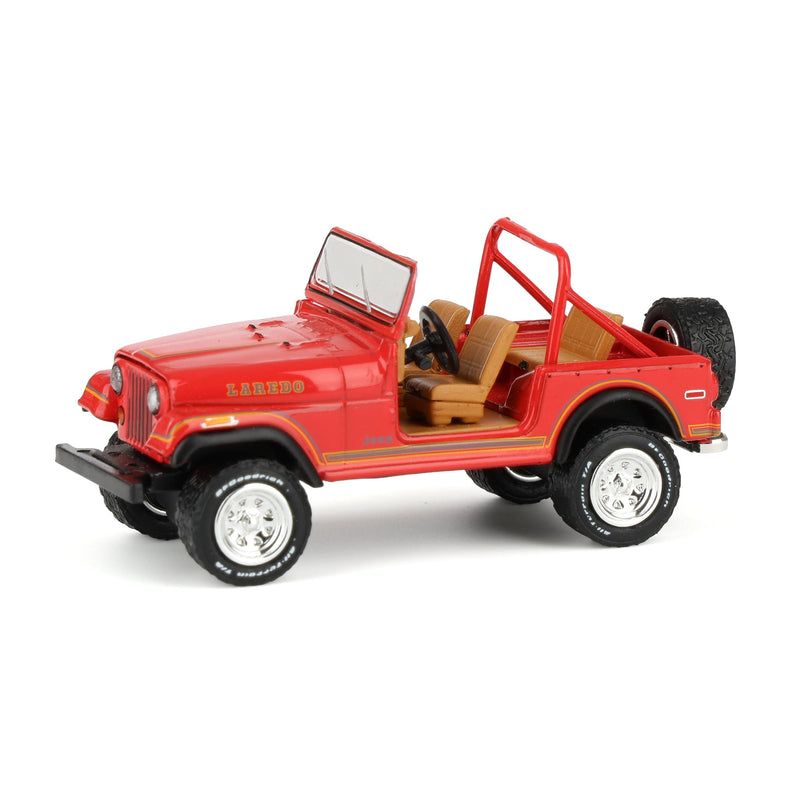 (B&D) 1/64 1980 Jeep CJ-7 Laredo, Red, All-Terrain Series 17 - Damaged Box