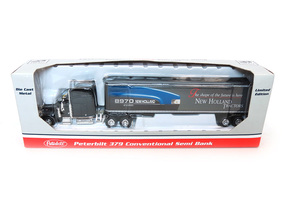 1/64 Peterbilt 379 Conventional Semi Bank, Ford New Holland 8970