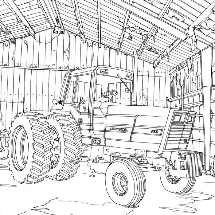 Art of the Tractor Coloring Book with 80 Pages