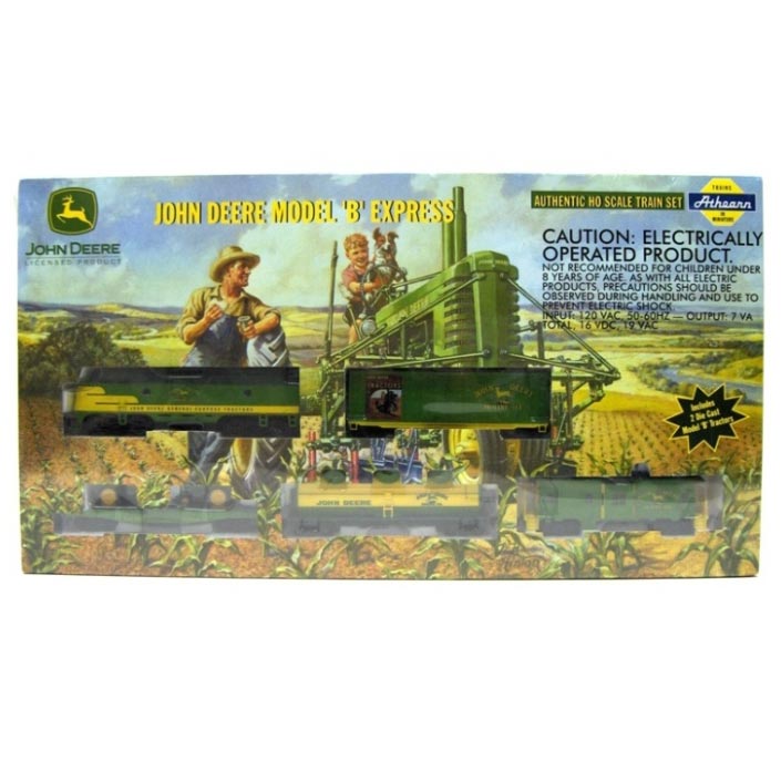 1/87 John Deere HO Scale Model B Express Train Set with Track and Power Supply by Athearn