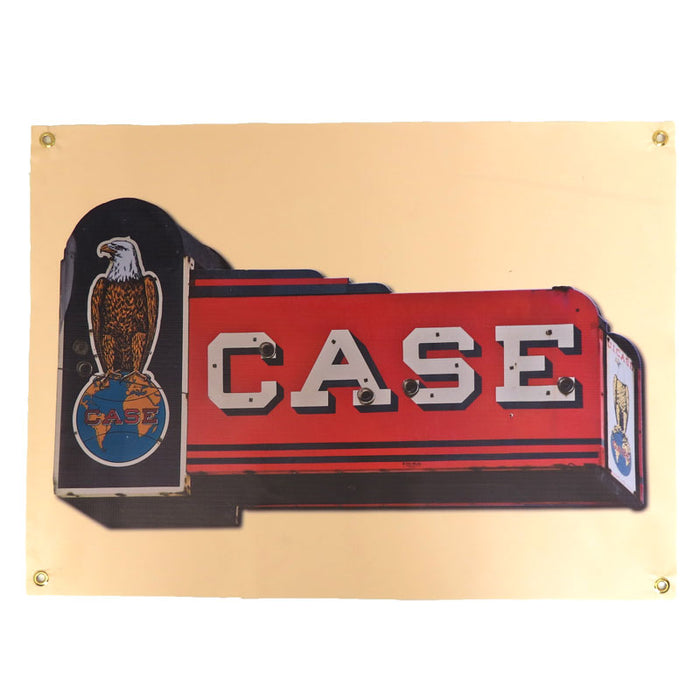 Case Old Abe Vintage Dealer Sign 22x30 Vinyl Banner