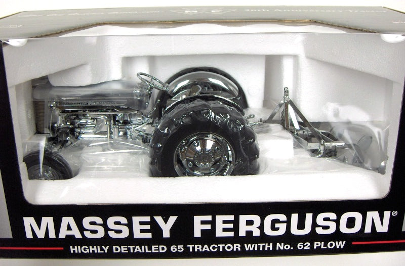 Chrome Version ~ 1/16 Massey Ferguson 65 with No. 62 Plow, Toy Tractor Times