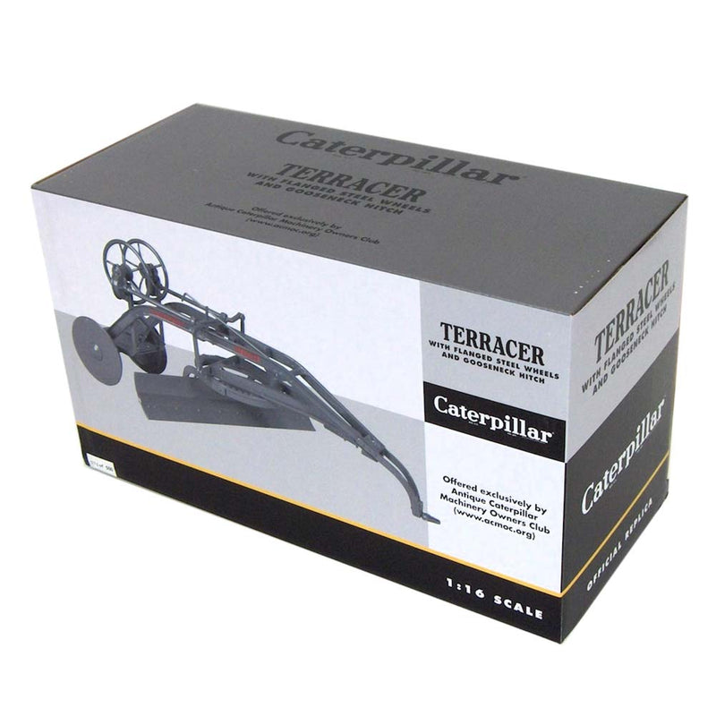 1/16 Gray Caterpillar Terracer with Flanged Steel Wheels and Gooseneck Hitch by SpecCast, 1 of 500