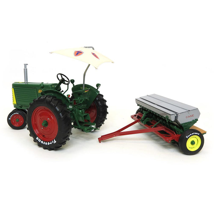 1/16 Oliver Row Crop 66 with Case DF Grain Drill, Firestone Series