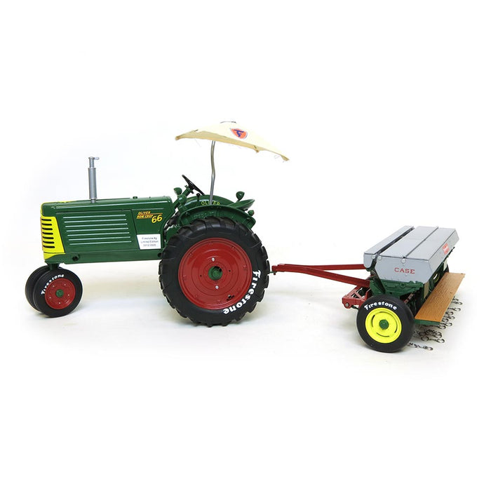 1/16 Oliver Row Crop 66 with Case DF Grain Drill, Firestone Series