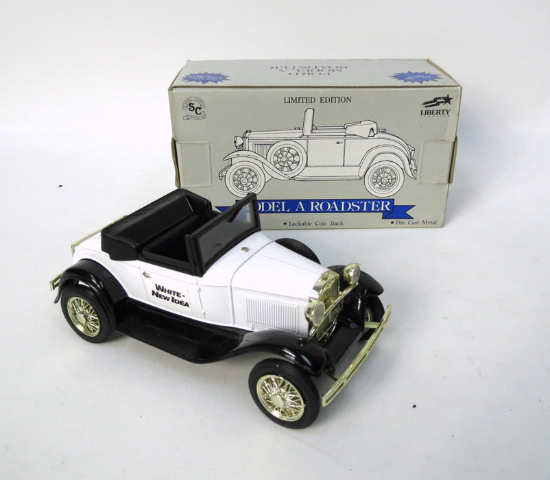 1/25 Ford Model A Roadster Bank, White New Idea, 1992 Louisville