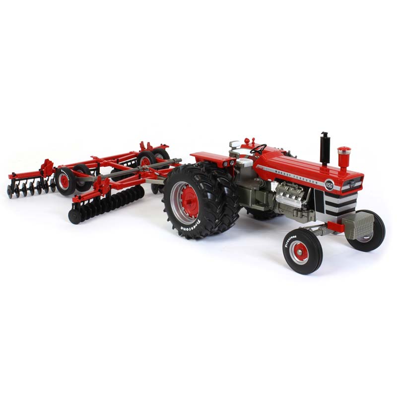 1/16 Massey Ferguson 1150 Diesel Tractor with Duals and Pull Disc Attachment, Firestone Series