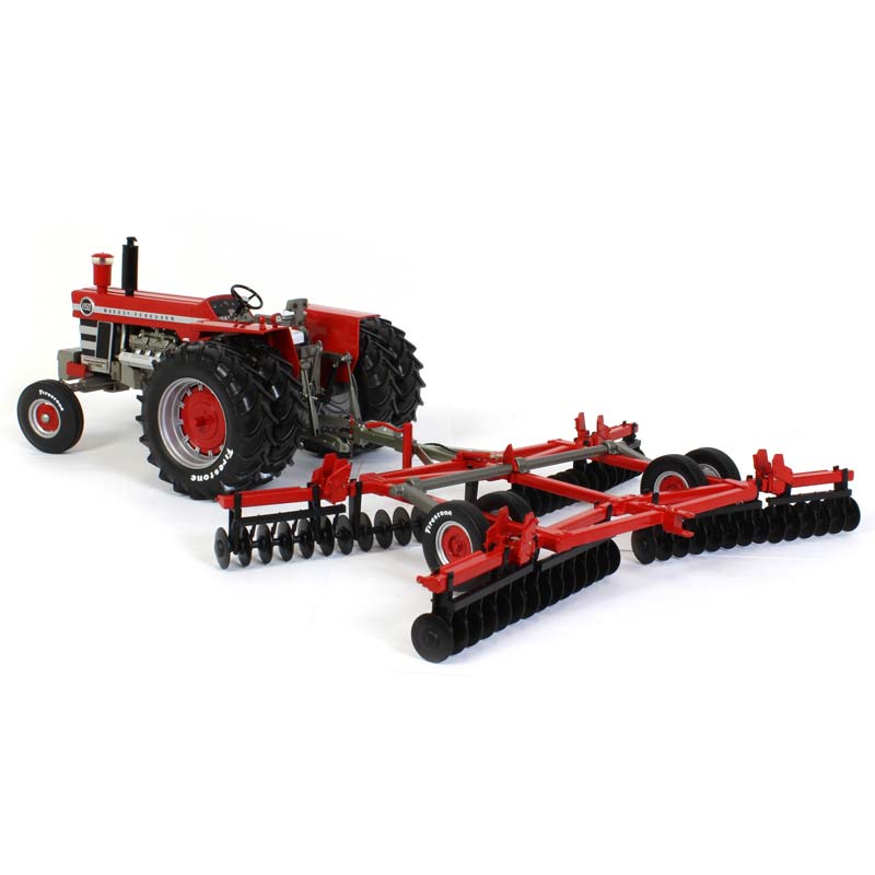 1/16 Massey Ferguson 1150 Diesel Tractor with Duals and Pull Disc Attachment, Firestone Series