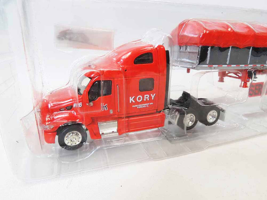 1/64 Orange Peterbilt 387 with 53ft Box Trailer, Kory Farm Equipment