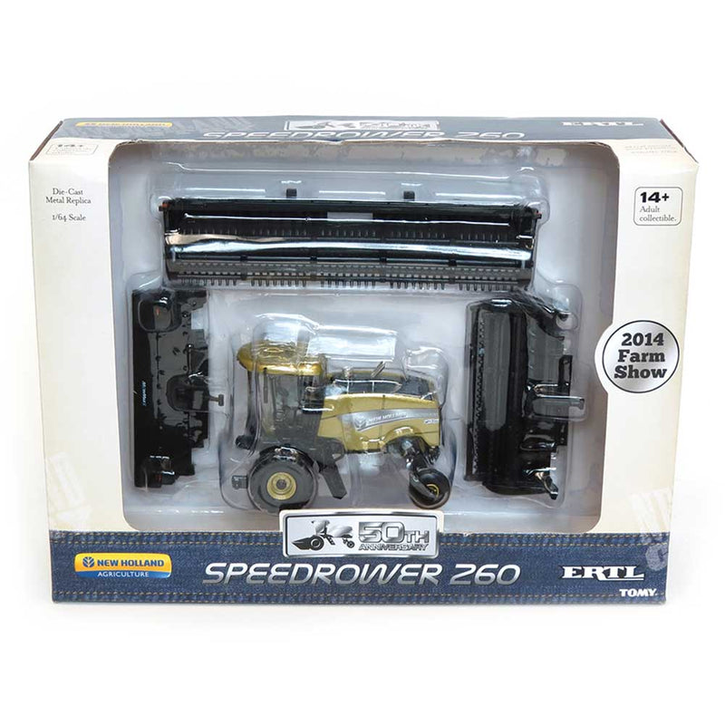Gold Painted Chase Unit ~ 1/64 New Holland SpeedRower 260 with 3 Heads by ERTL, 2014 Farm Show Edition