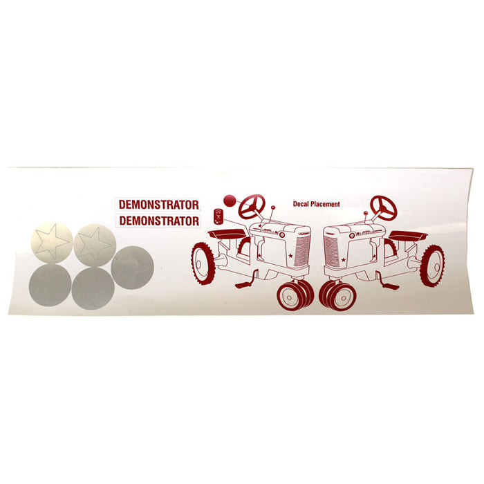 IH Farmall White Demonstrator PEDAL DECALS, Star & Demonstrator