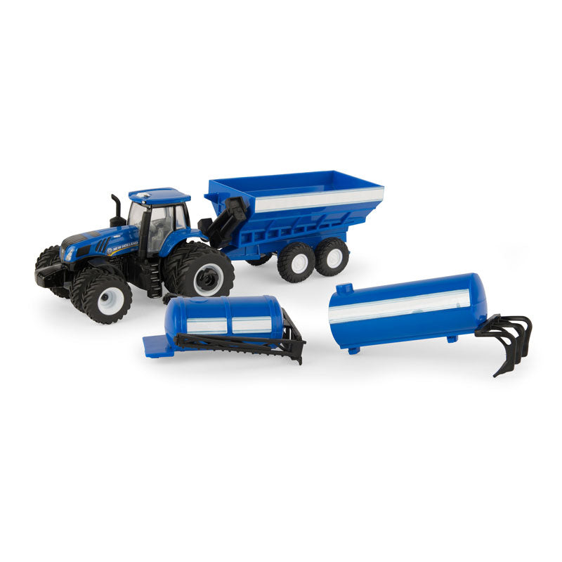 1/64 New Holland T8.320 and 3 Implements, 4 Piece Set