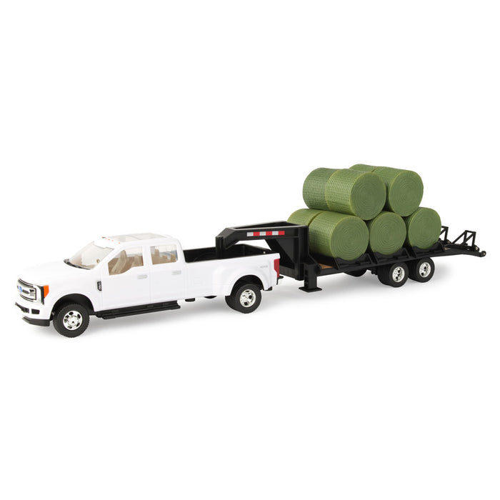 1/32 Ford F-350 Dually with Gooseneck Trailer and Bales