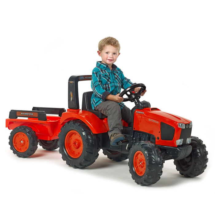 (B&D) Kubota M135GX Pedal Tractor with Trailer by Falk - Damaged Item