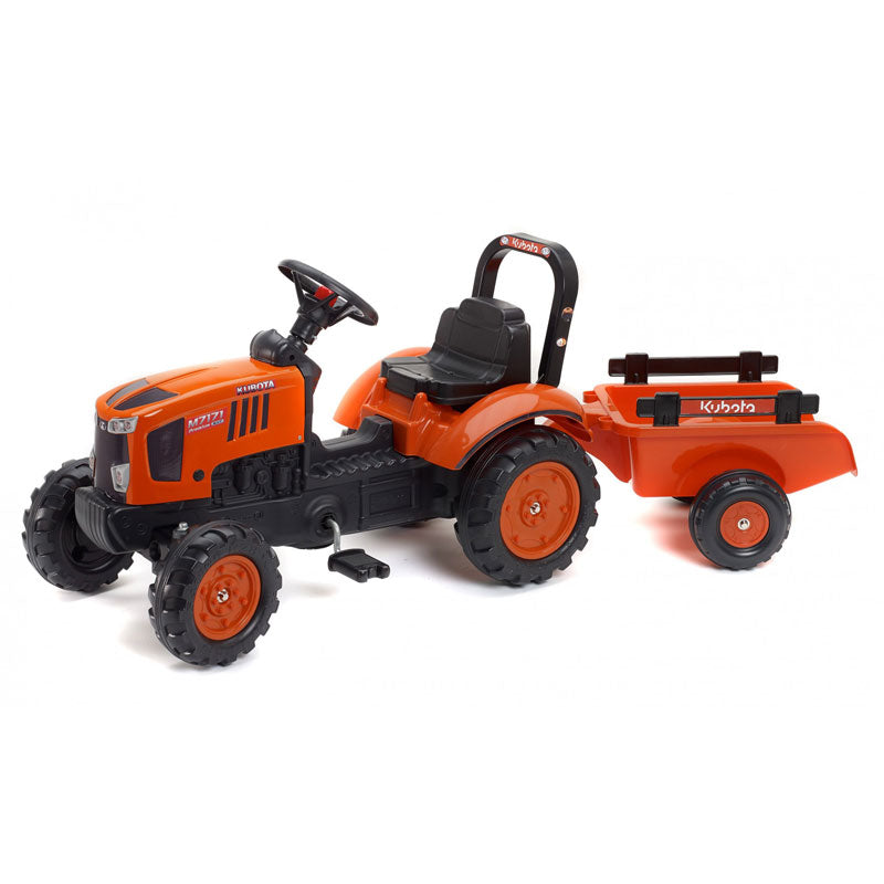 Kubota M7171 トラクター ミニカー Kubota M7171 Pedal Tractor with Trailer by Falk — Outback Toys