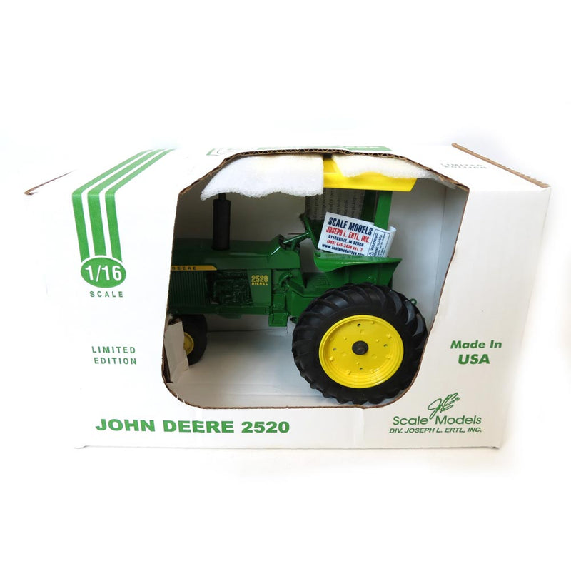 1/16 John Deere 2520 Narrow Front Tractor with Canopy by Scale Models, 2002 Back East Toy Show, Made in the USA