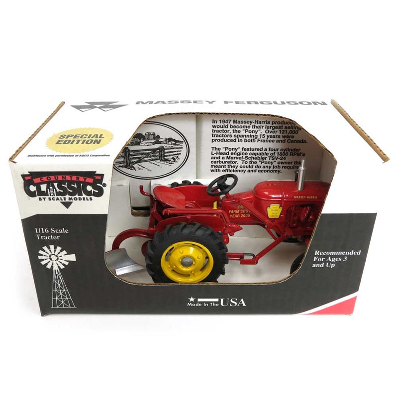1/16 Massey Harris Pony Tractor with 1 Bottom Plow by Scale Models, 2000 PA Farm Show