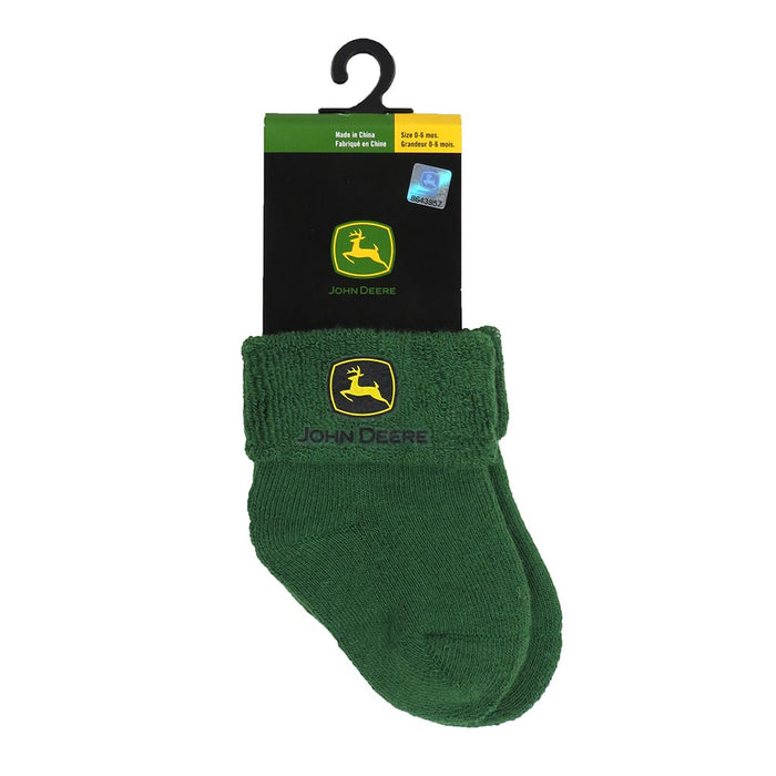 Childrens John Deere Trademark Logo Cuffed Bootie Socks