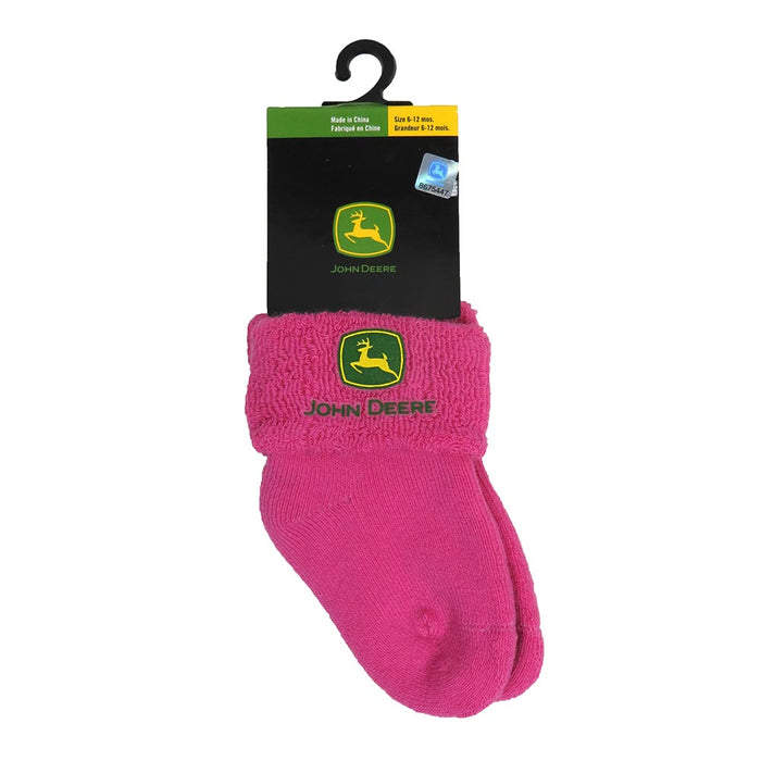 Childrens John Deere Trademark Logo Cuffed Bootie Socks