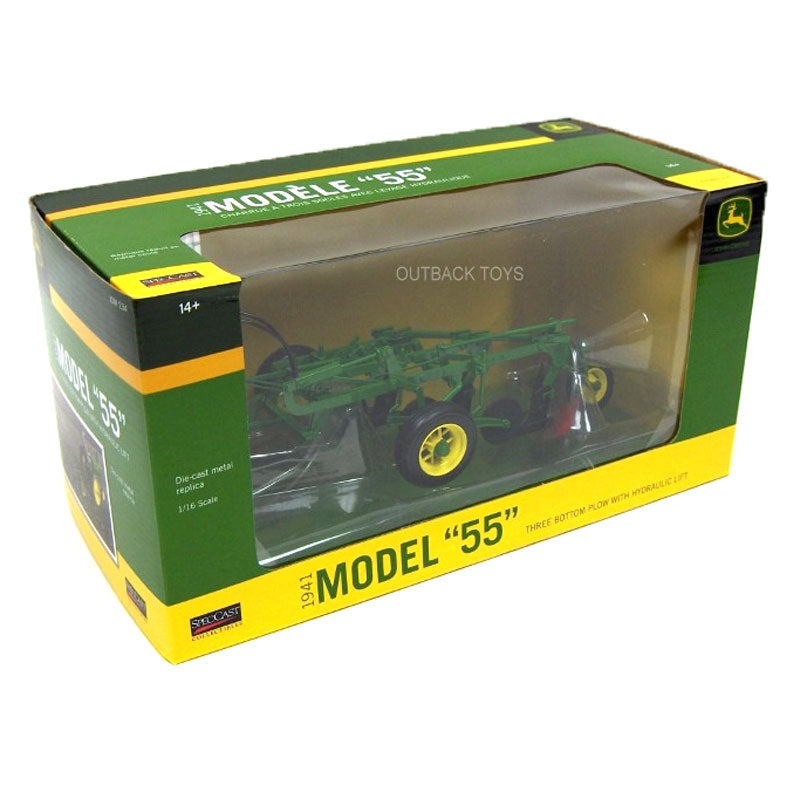 1/16 High Detail John Deere Model 55 3-Bottom Plow with Rubber Tires by SpecCast