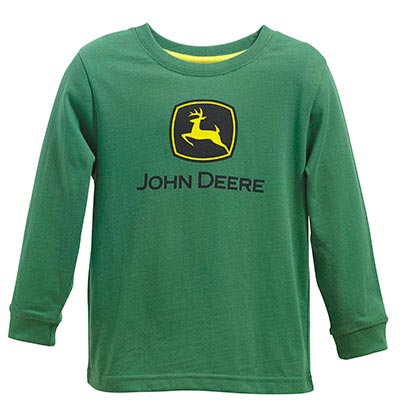 Youth John Deere Trademark Green Long Sleeve Shirt