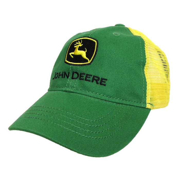Toddler John Deere Green Twill with Yellow Mesh Trademark Trucker Hat