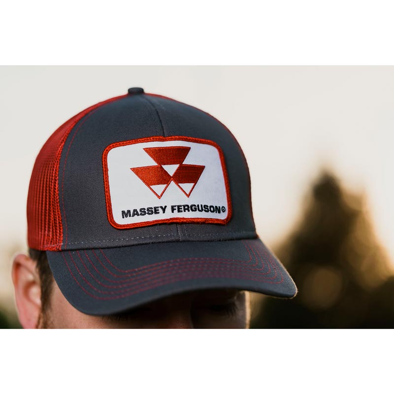 Massey Ferguson Logo Gray / Red Mesh Back Cap