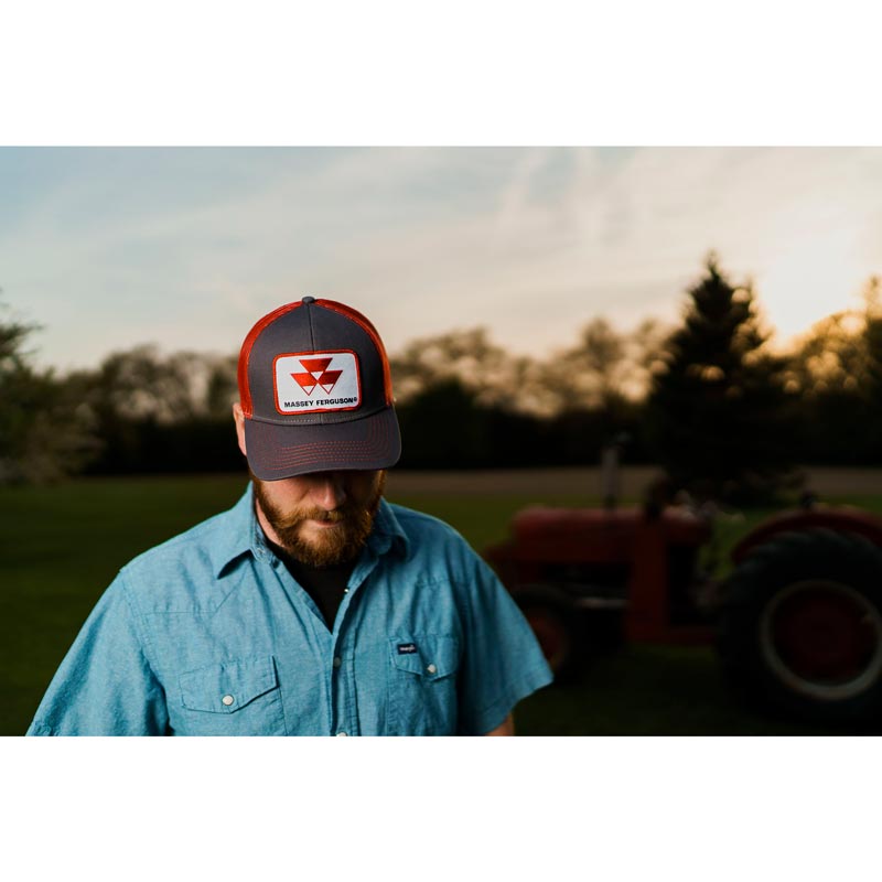 Red Massey Ferguson Tractor Logo Hat Black Mesh Available In - Foto 3