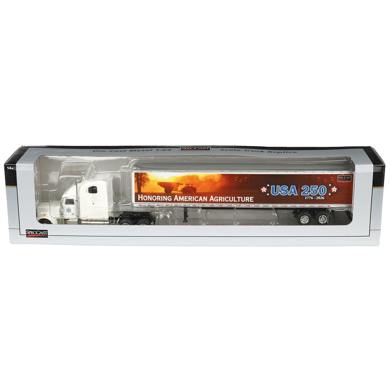 1/64 Freightliner Classic XL Semi Truck with Honoring American Agriculture Trailer by SpecCast, USA 250th Anniversary